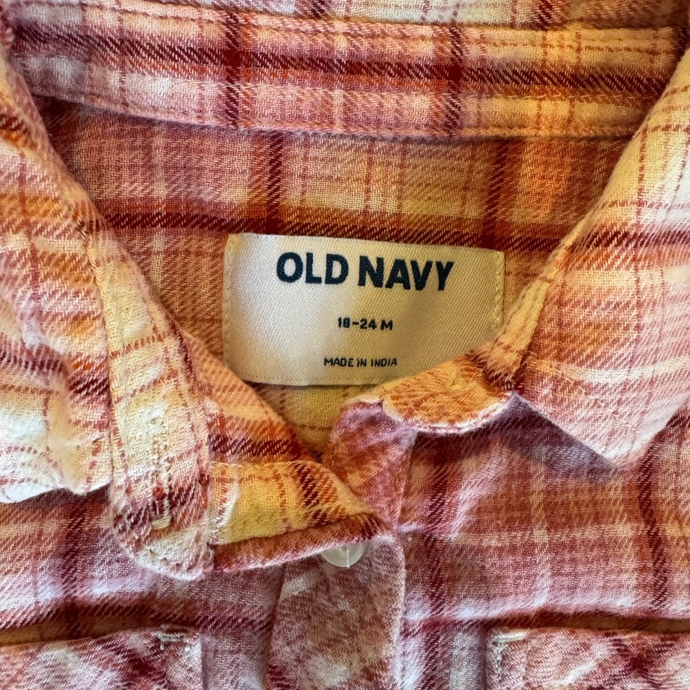 Long-Sleeve Plaid Pocket Shirt for Toddler Girls - 18-24m - Picture 2 of 5